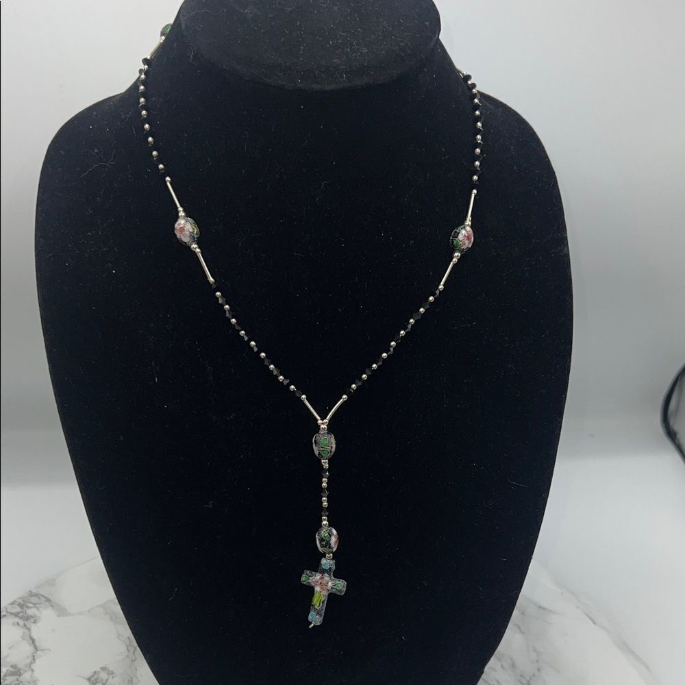 CLOISONNÉ Beaded Cross Necklace